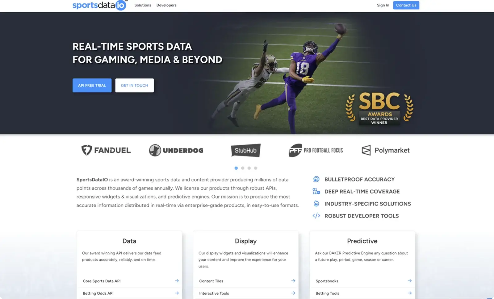 Sportsdataio Api 2026 年值得关注的 8 家最佳体育博彩数据提供商