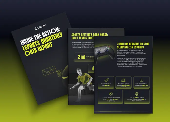 LSports' quarterly data report featuring insights on table tennis betting trends and explosive esports growth.